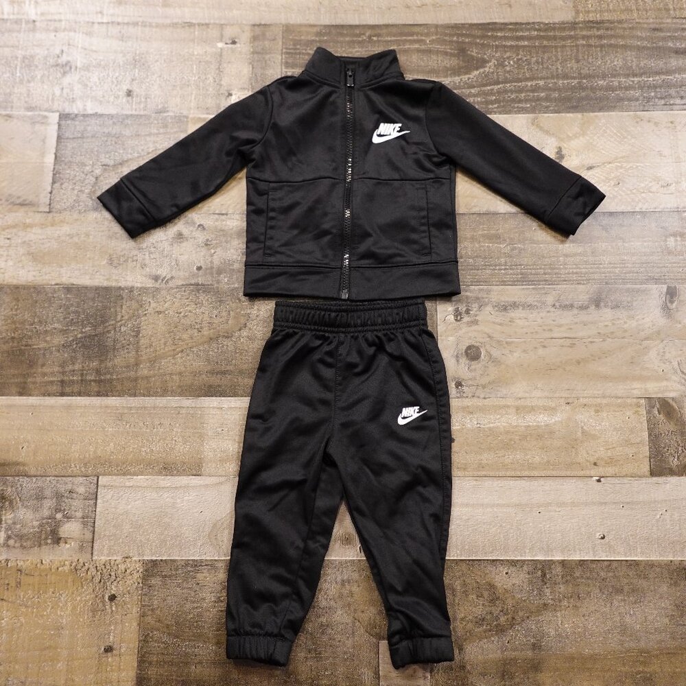 Nike Full Zip Track Suit‎ Set Baby 12M Black Matching Jacket & Pants